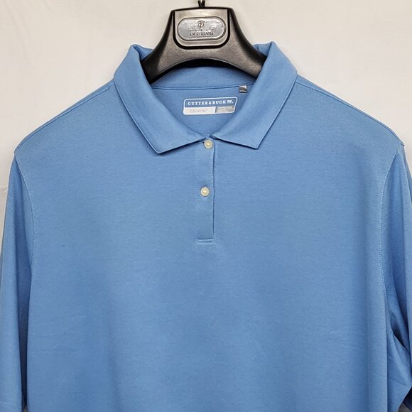 Cutter & Buck CB DryTec Womens Polo Shirt 2X Short Sleeve Moisture Wicking Blue - Picture 2 of 13